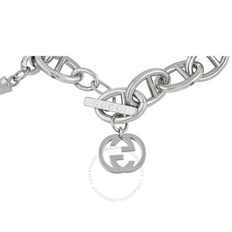 Gucci 107 Silver Tone Bracelet with 4 Removable Charms Ladies 